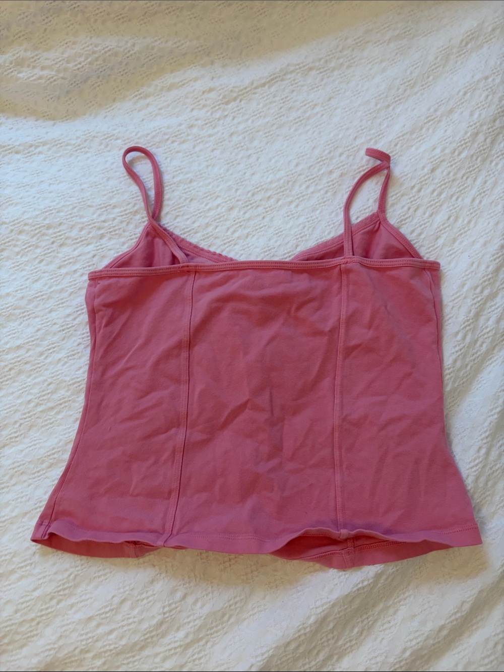 Pink Button-Front brandy tank - Picture 2 of 2